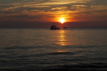 Boats At Sunset