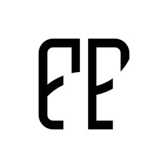 initial letters logo ff black monogram square rounded shape vector