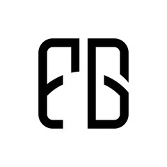 initial letters logo fg black monogram square rounded shape vector