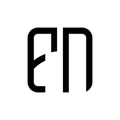 Obraz premium initial letters logo fn black monogram square rounded shape vector