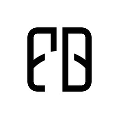 initial letters logo fq black monogram square rounded shape vector