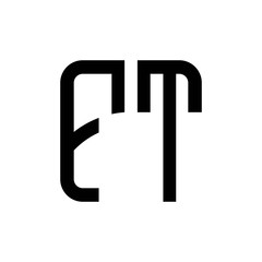 initial letters logo ft black monogram square rounded shape vector