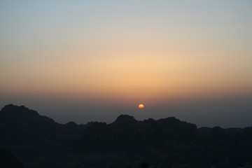 Sunset in Petra, Jordan