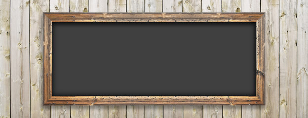 Chalkboard on the wood wall