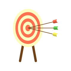 Archery target with arrows icon. Creative business concept vector illustration in flat design.