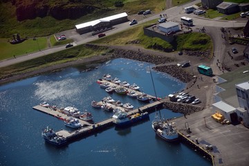 Djupivogur harbour from the air