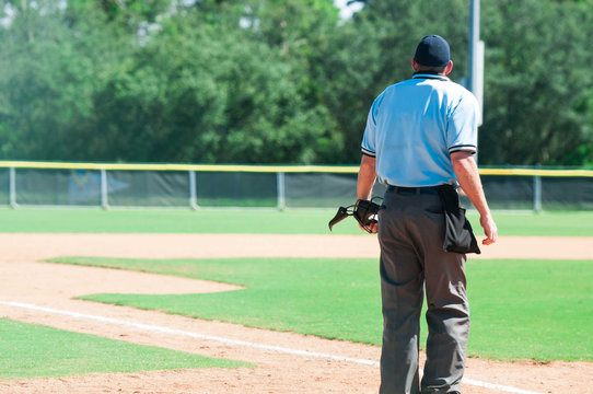 Baseball umpire with copyspace