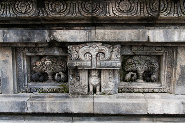 Fragment of the wall carvings, Prambanan Temple, Yogyakarta, Indonesia