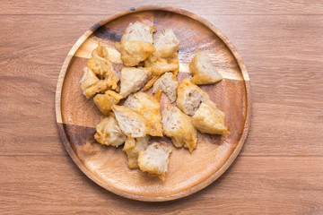 crispy fried taro and sauce