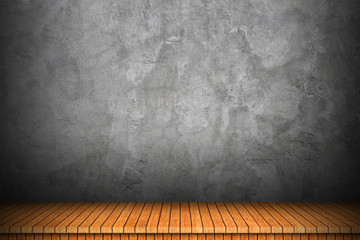 cement wall and wood floor for background and design