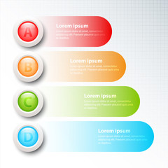 Colorful circle 3d with four topics for website presentation cover poster vector design infographic illustration concept