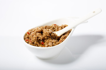 Tapenade – spicy olive paste made from green olives and red hot chilli pepper.