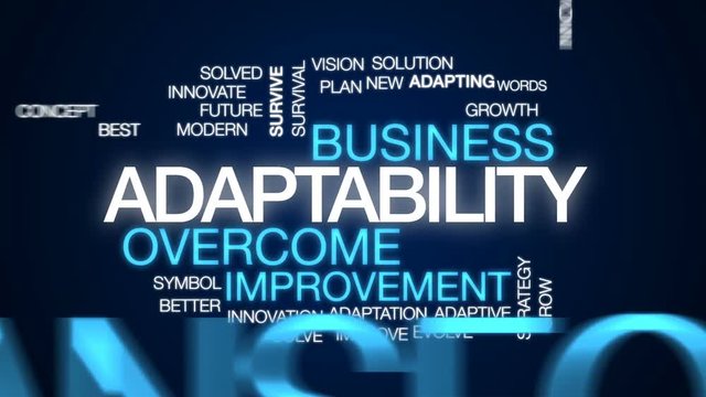 Adaptability animated word cloud, text design animation.
