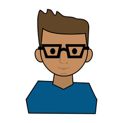 young man with glasses icon image vector illustration design 