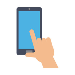 hand with smartphone icon image vector illustration design 