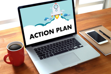 ACTION PLAN Strategy Vision Planning , Creative Development Process , business man of plan