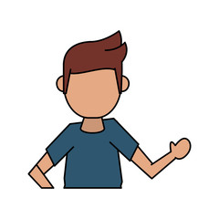 man lifting hand  avatar icon image vector illustration design  