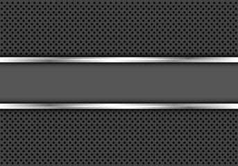 The abstract gray label silver line on dark gray circle mesh design modern luxury creative background texture vector illustration.