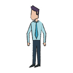 Colorful businessman doodle over white background vector illustration