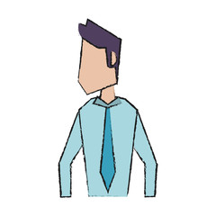 Colorful businessman doodle over white background vector illustration