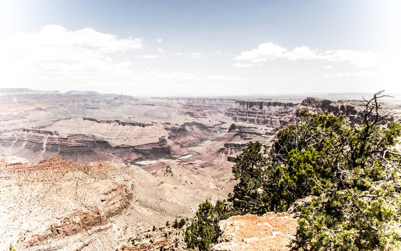 Picturesque cliffs of the Grand Canyon. Drought in Arizona