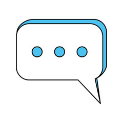 Flat line monocromatic speech balloon over white background vector illustration