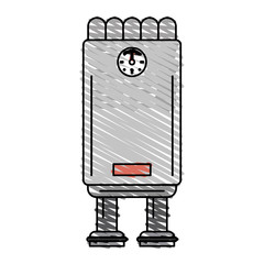Gray boiler doodle over white background vector illustration