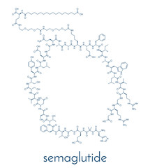 Semaglutide Diabetes Drug Molecule Incretin Agonist Skeletal Formula Semaglutide Diabetes Drug Molecule Incretin Agonist Skeletal Formula