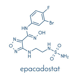 Epacadostat cancer drug molecule (indoleamine 2,3-dioxygenase inhibitor). Skeletal formula.