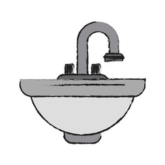 Colorful sink doodle over white background vector illustration