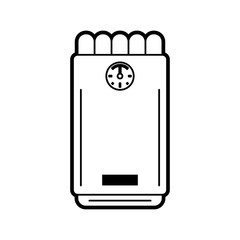 Flat line boiler uncolored over white background vector illustration