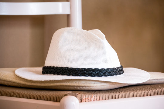 white summer hat