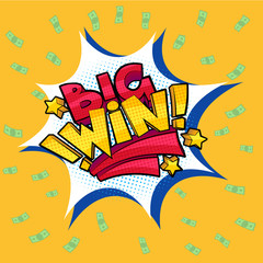 big win pop art sign