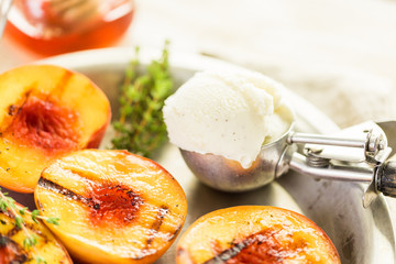Grilled peaches