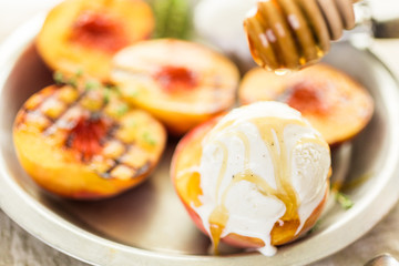 Grilled peaches