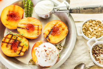 Grilled peaches
