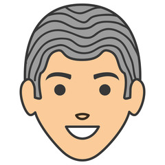 young man head avatar character vector illustration design