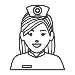 woman nurse avatar character vector illustration design