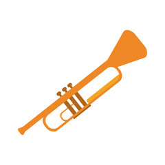 trumpet musical instrument icon image vector illustration design 