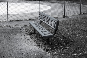 Empty Bench in the Park (BW)