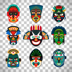 Tribal indian or african colorful masks