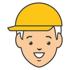 head worker with helmet vector illustration design
