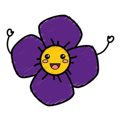 cute flower kawaii character vector illustration design