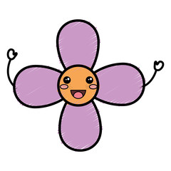 cute flower kawaii character vector illustration design