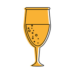 glass of champagne icon image vector illustration design  yellow color