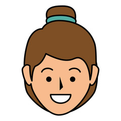 beautiful woman head avatar character vector illustration design