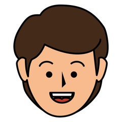 young man head avatar character vector illustration design