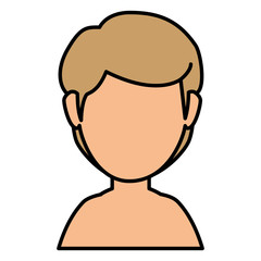 young man shirtless avatar character vector illustration design