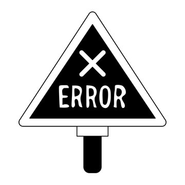 error traffic sign icon image vector illustration design  black and white
