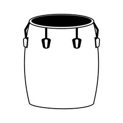 conga drum musical instrument icon image vector illustration design  black and white